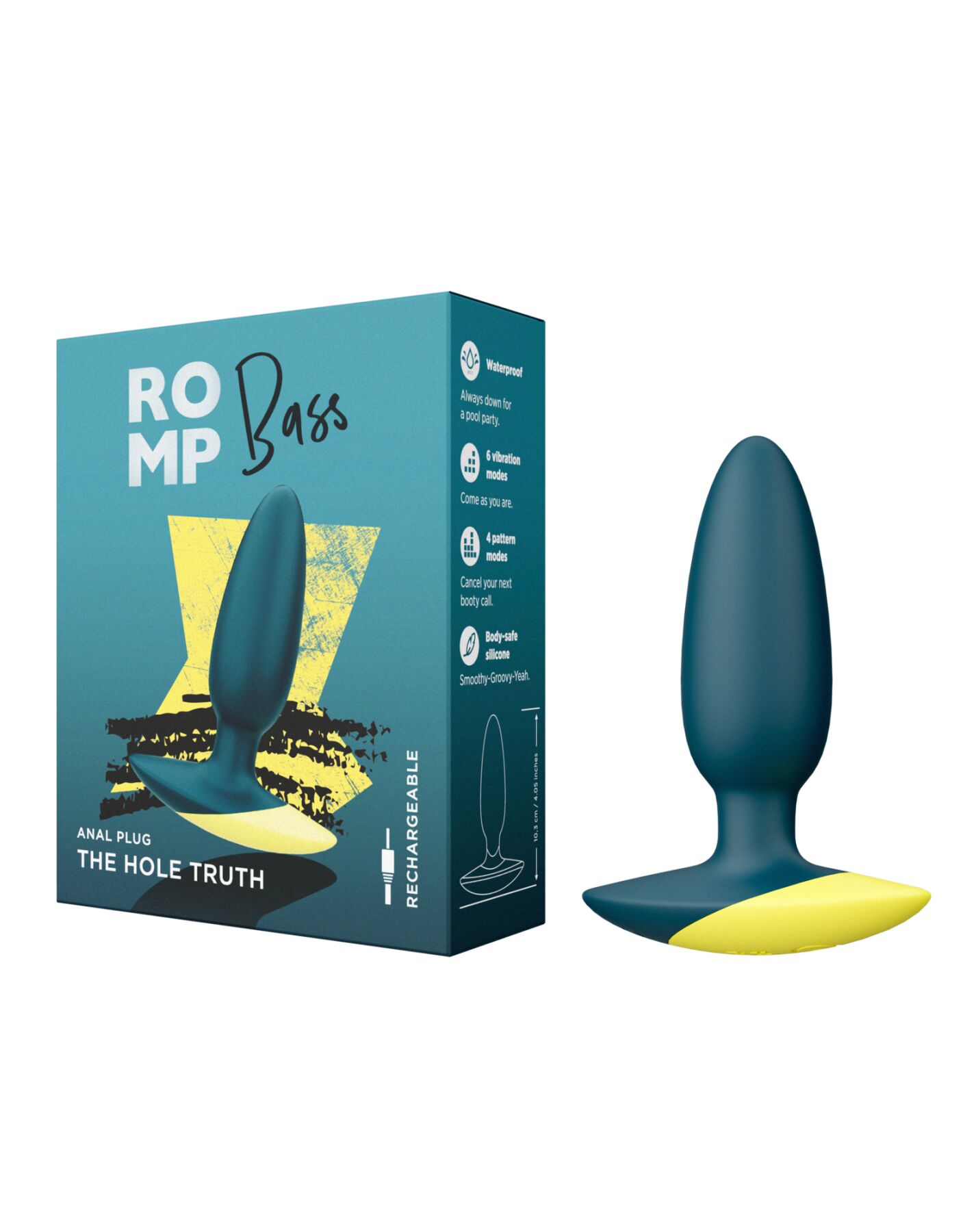 Анальна вібропробка Romp Bass Dark Green, силікон, водонепроникна