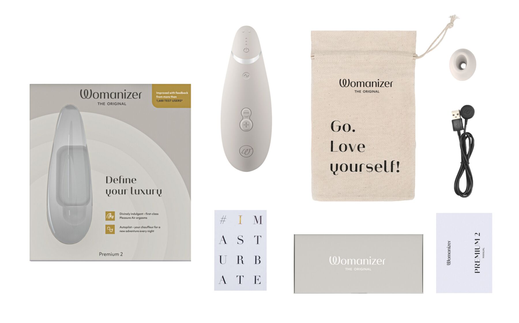 Вакуумний кліторальний стимулятор Womanizer Premium 2 - Grey