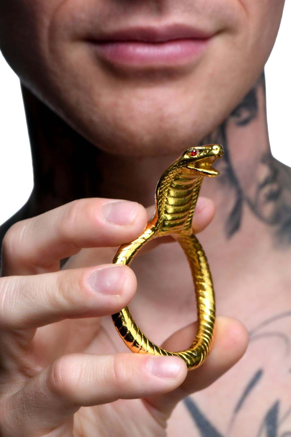 Елегантне кільце Master Series Cobra King Golden для інтимних ігор