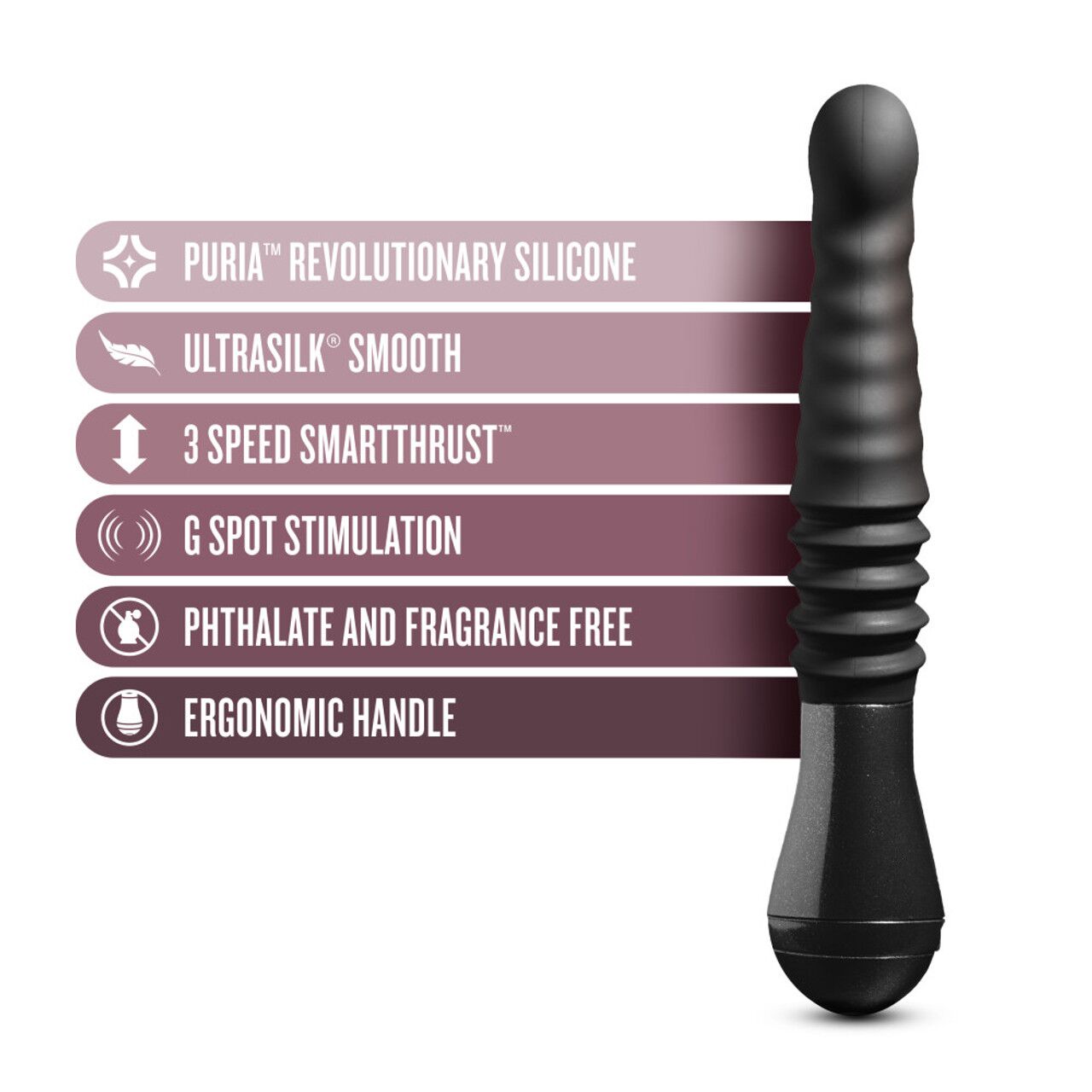 Blush Temptasia – Lazarus Thrusting Dildo, ребриста поверхня, 3 швидкості