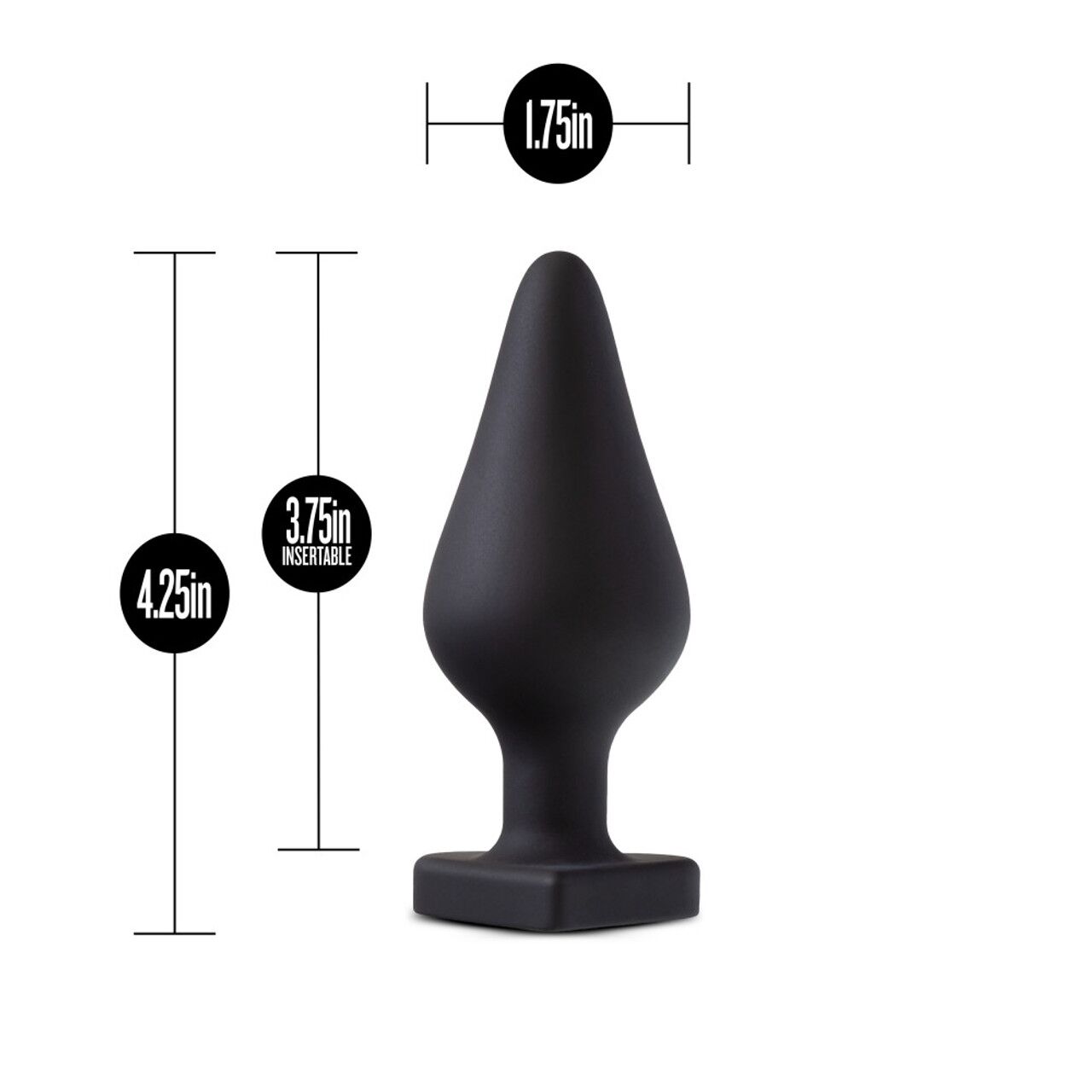 Анальна пробка Blush Temptasia – Fuck Me Anal Plug – Black, основа у вигляді сердечка