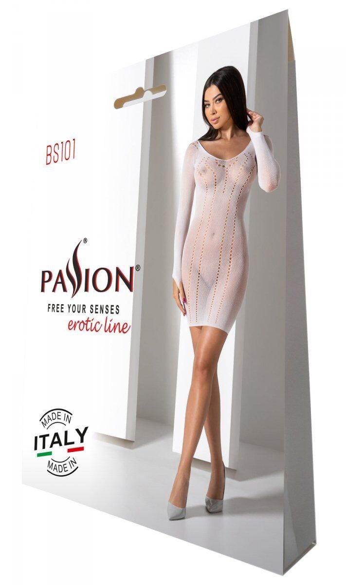 Елегантна напівпрозора мінісукня Passion BS101 One Size, біла