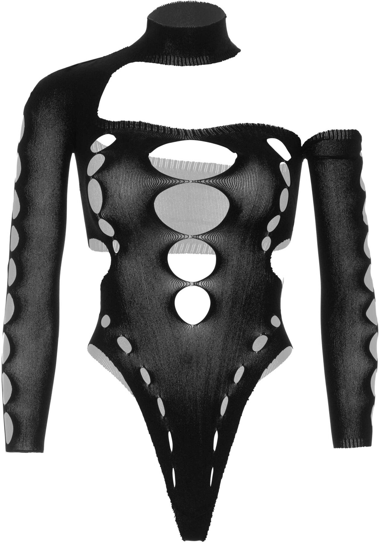 Безшовне боді на одне плече Leg Avenue, One Size, чорне