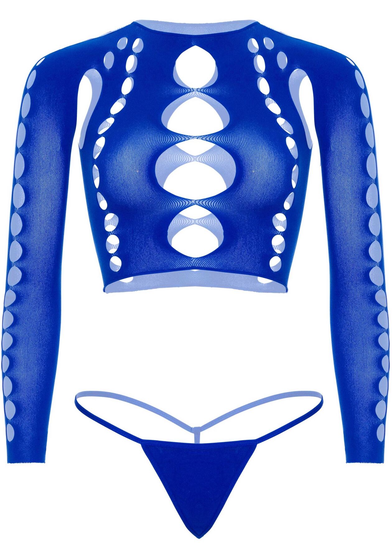 Комплект Leg Avenue Blue Crop Top & String, One Size