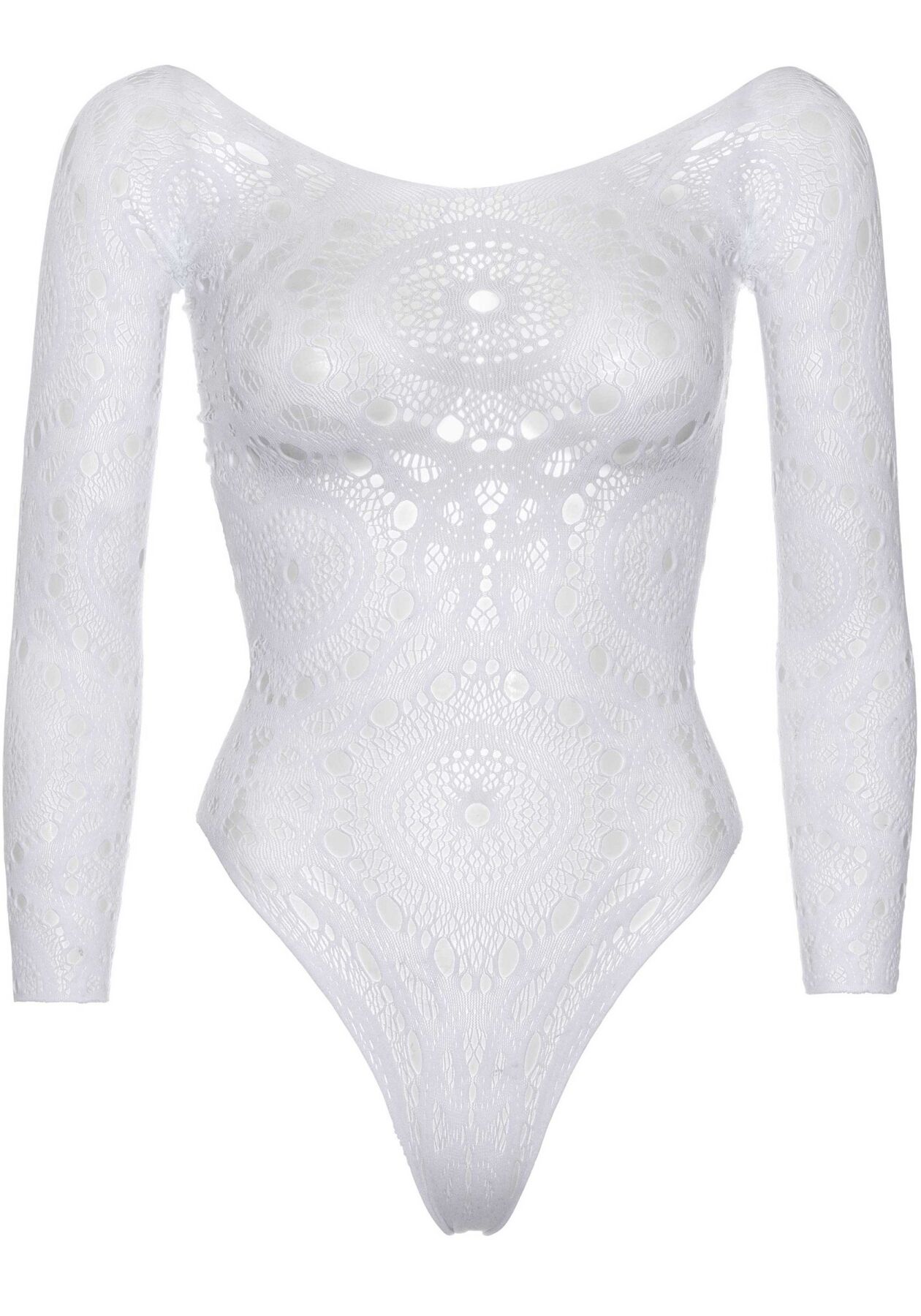 Еротичне боді-бодістокінг Leg Avenue біле S/M