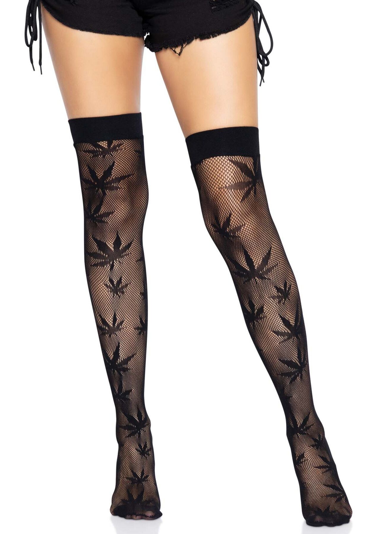 Чорні панчохи з малюнком Leg Avenue 420 Net thigh highs