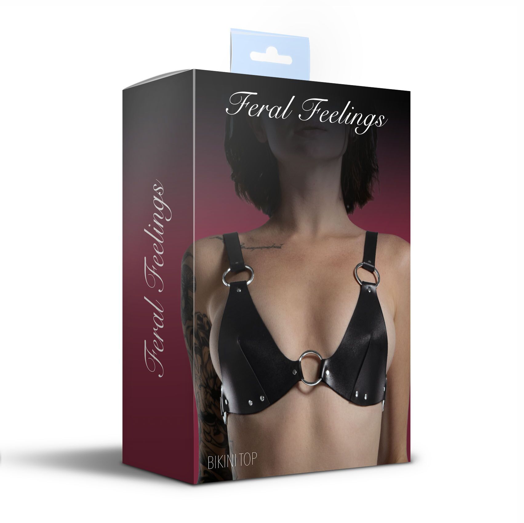 Чорний ліф Bikini Top з натуральної шкіри Feral Feelings