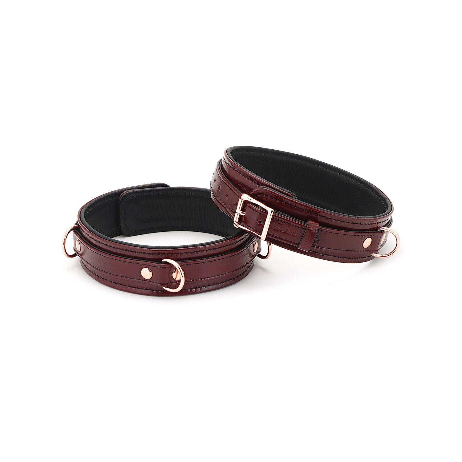 Liebe Seele Wine Red Thigh Cuffs S Size з натуральної шкіри