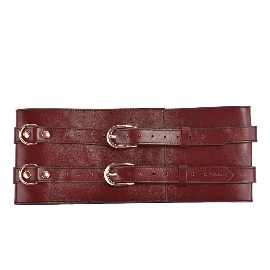 Шкіряний пояс Liebe Seele Wine Red Waist Cuff, M, для бондажу