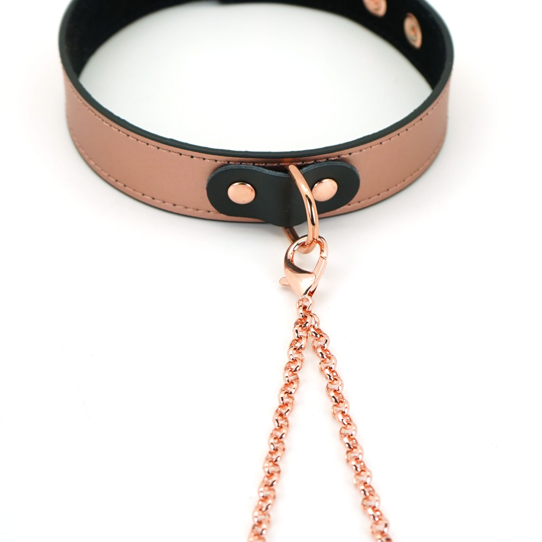 Нашийник із затискачами Liebe Seele Rose Gold, натуральна шкіра