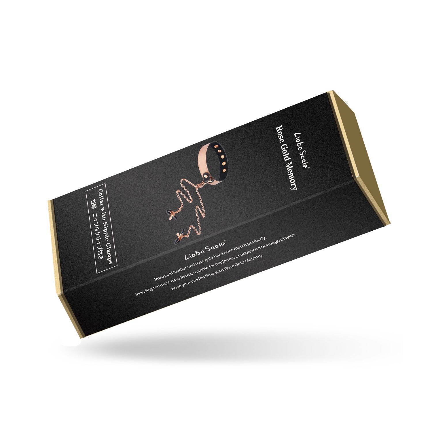 Нашийник із затискачами Liebe Seele Rose Gold, натуральна шкіра