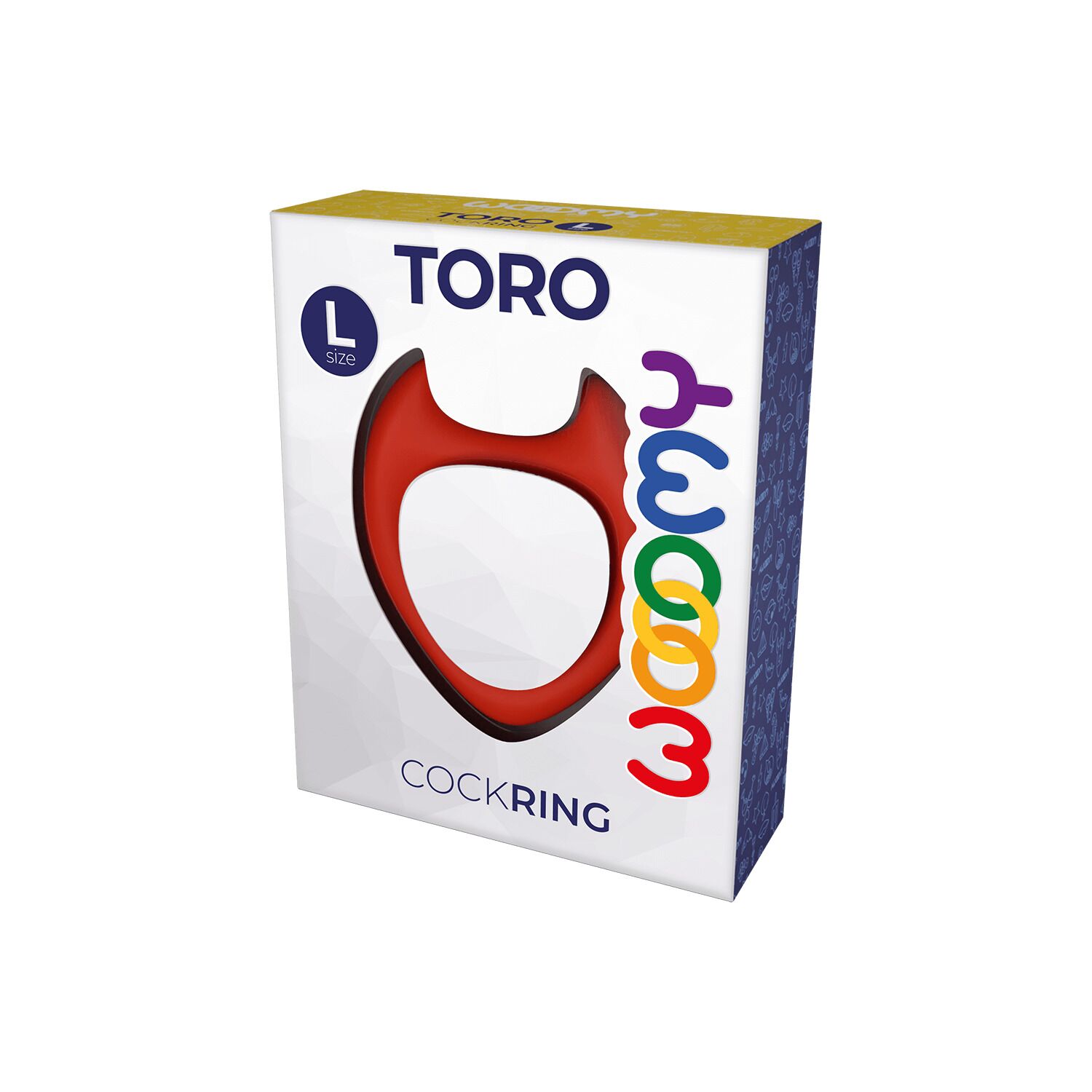Інтимне кільце Wooomy Toro L Red з силікону, червоне