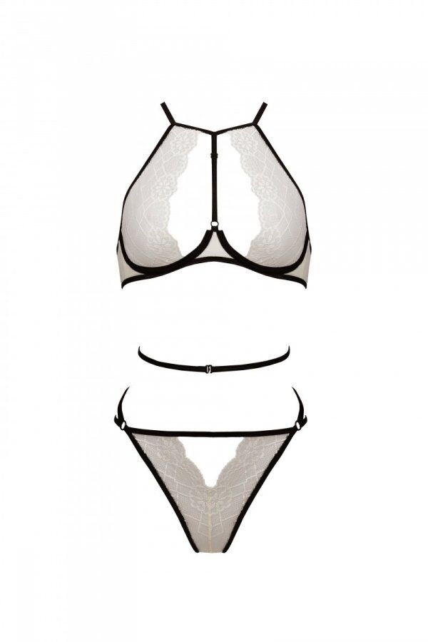 Комплект білизни Passion CHIKA SET, XXL/XXXL, кремовий
