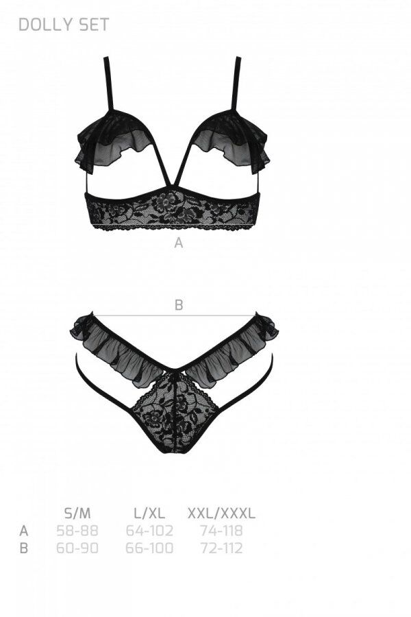 Елегантний еротичний комплект Passion DOLLY SET L/XL black