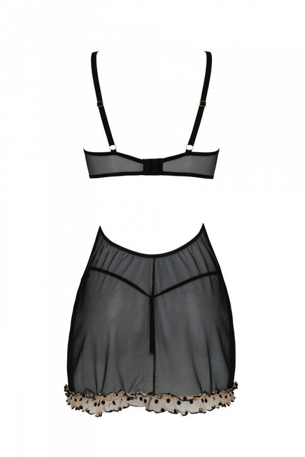 Елегантний Пеньюар Passion MARINA CHEMISE, S/M, бежевий