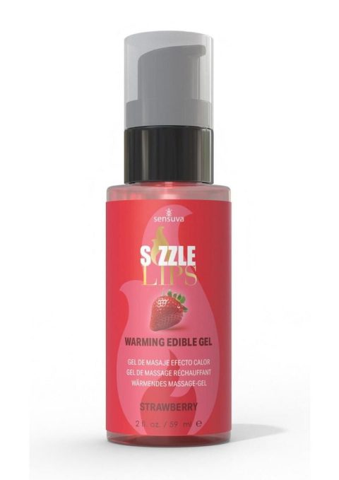Зігрівальний масажний гель Sensuva Sizzle Lips Strawberry, 59 мл