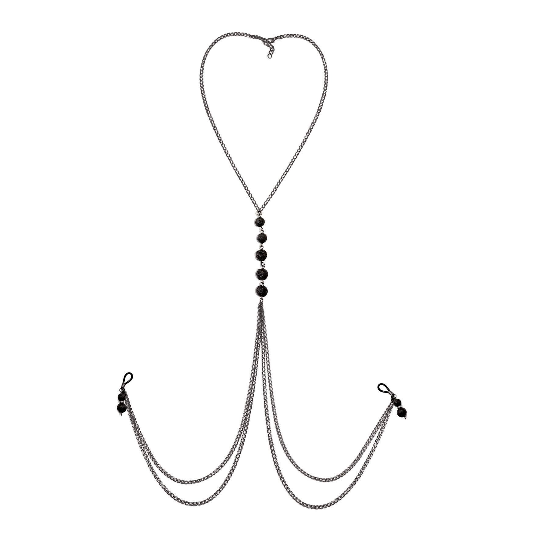 Прикраса на груди з натуральним камінням Art of Love - Nipple Clamps Lava