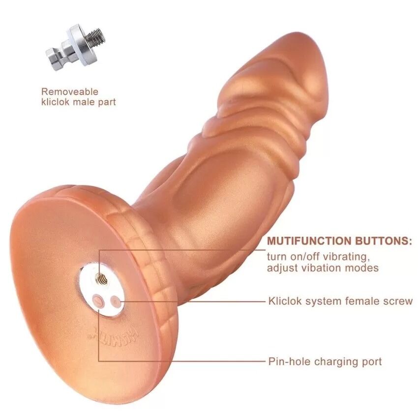 Hismith Slightly Curved Vibrating Silicone Dildo Monster Series