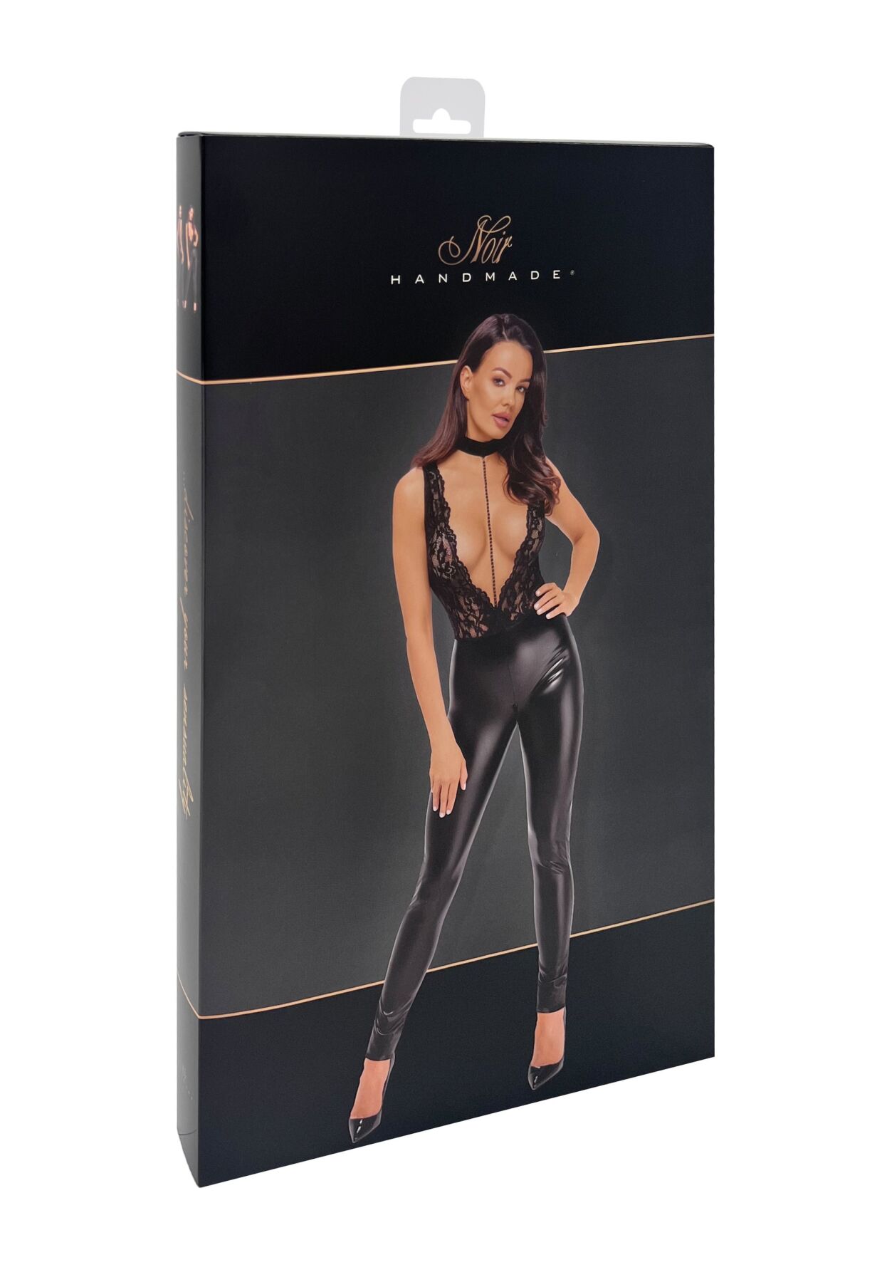 Комбінезон Noir Handmade F298 Libido, 3XL, латексний вигляд, мереживо
