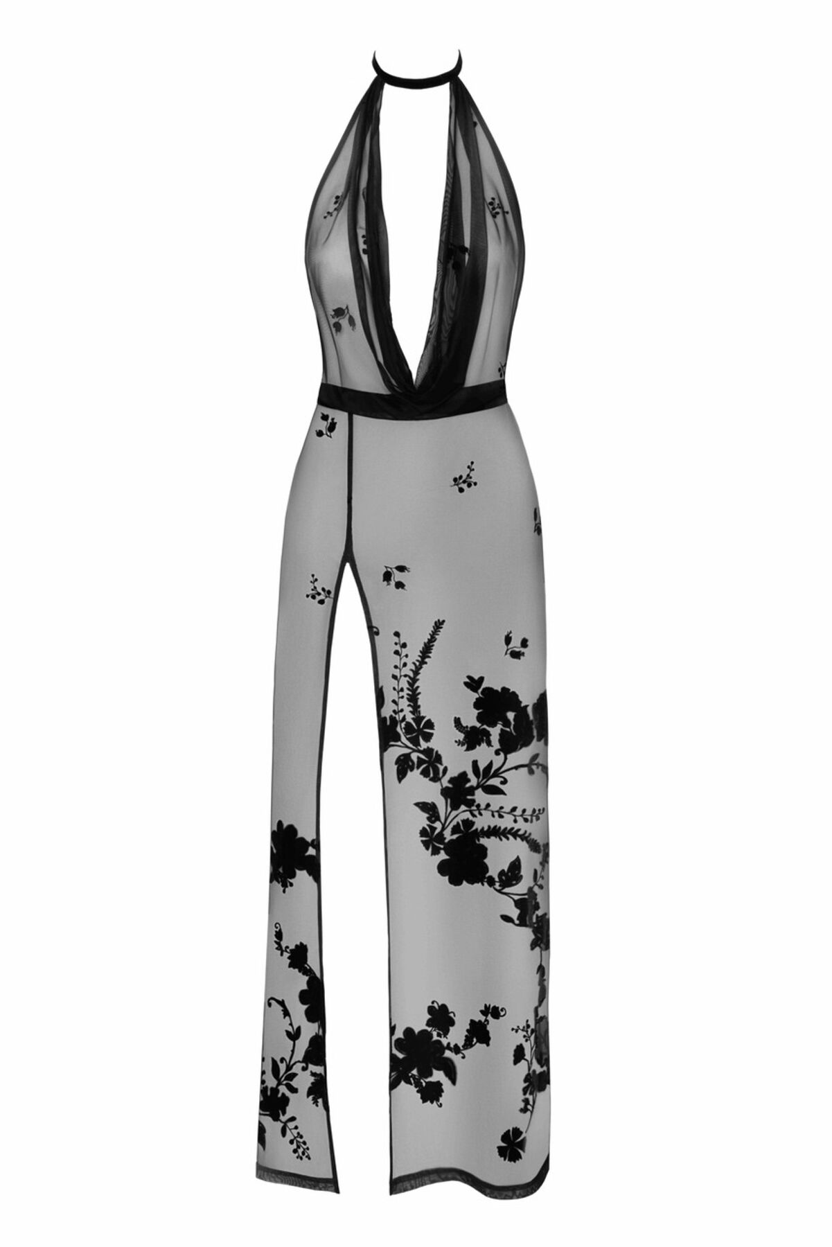 Сукня Noir Handmade F312 Divinity, 3XL, чорна, прозора, відкрита спина