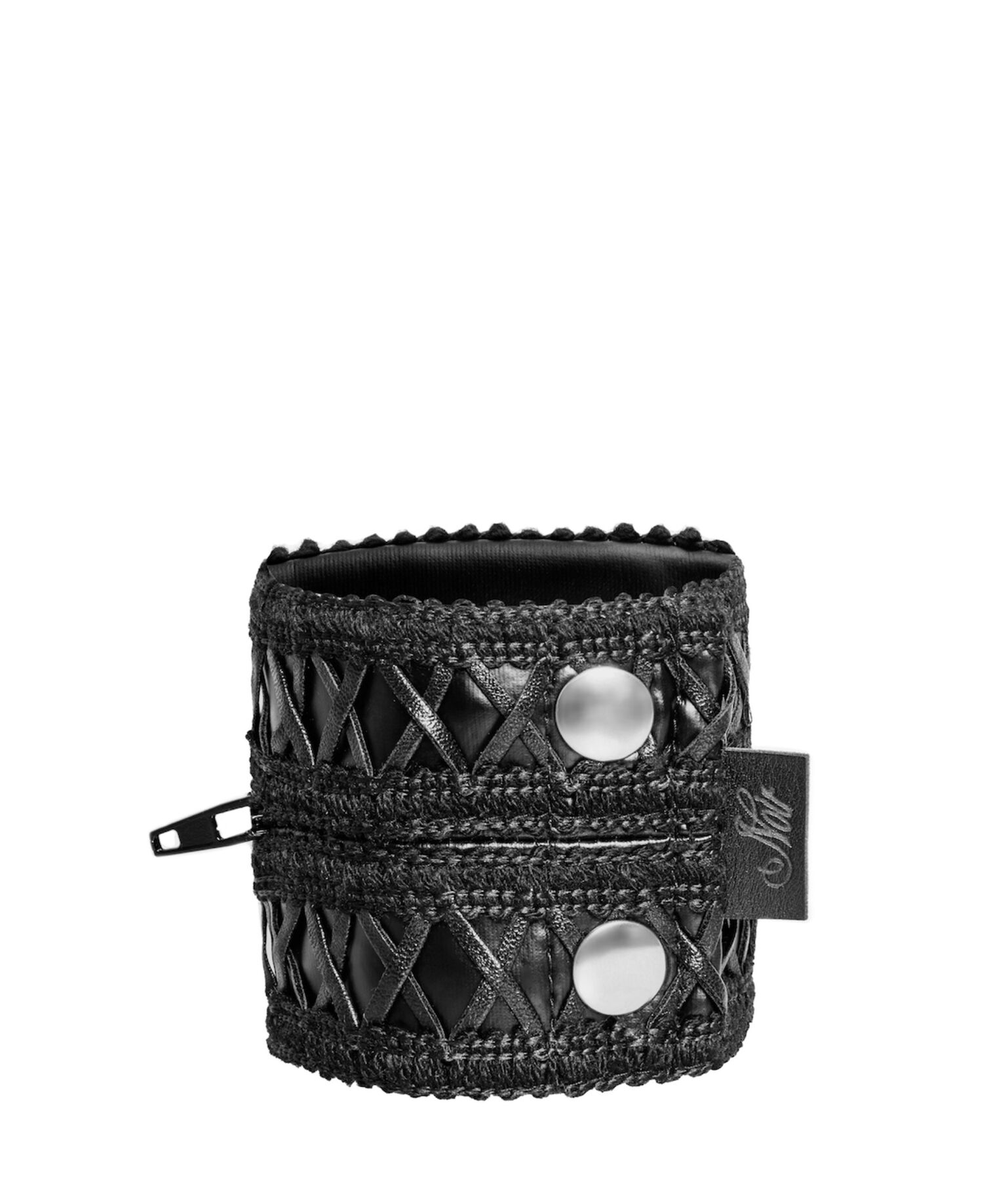 Жіночий гаманець-браслет Noir Handmade F326, чорний, рельєфний