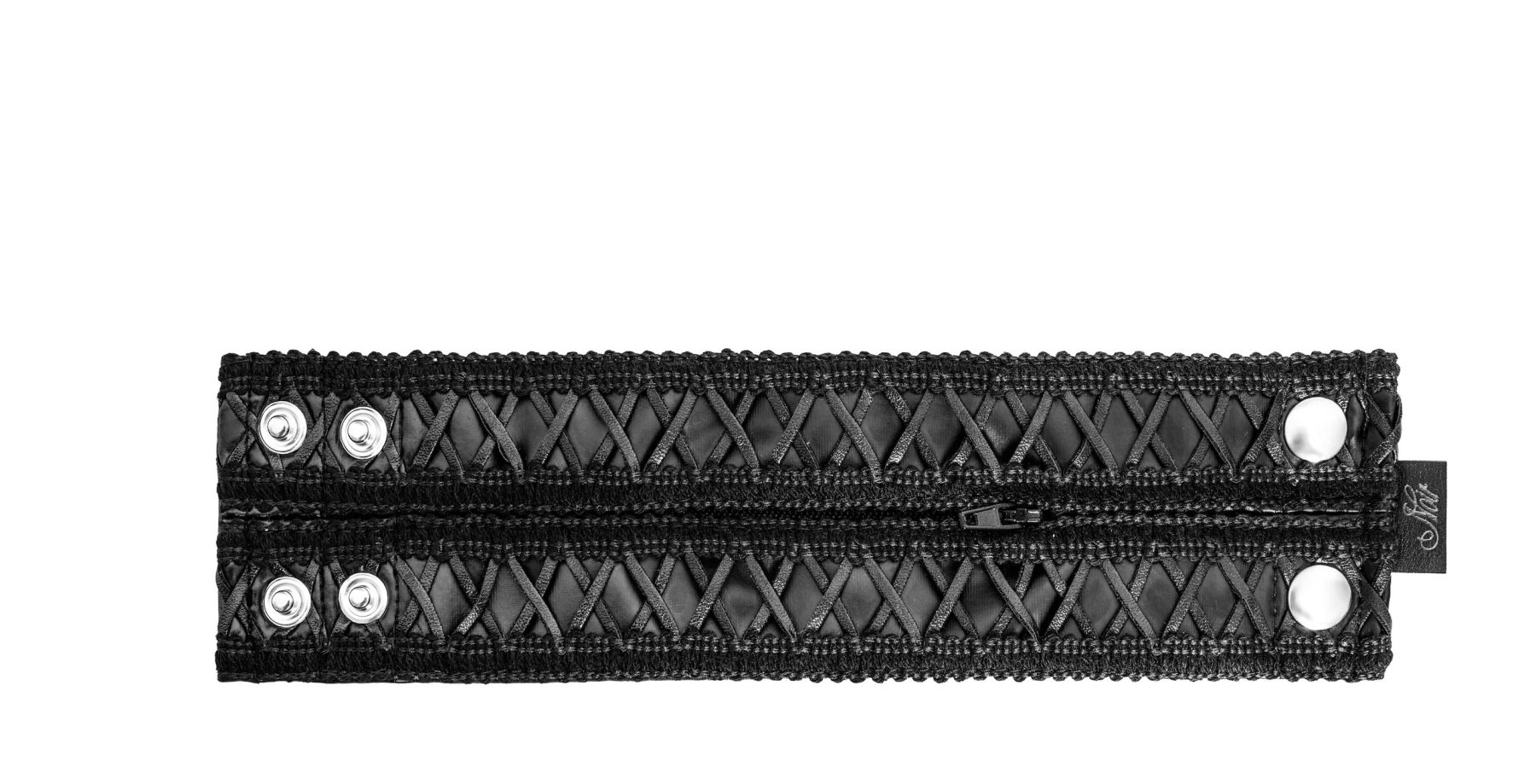 Жіночий гаманець-браслет Noir Handmade F326, чорний, рельєфний