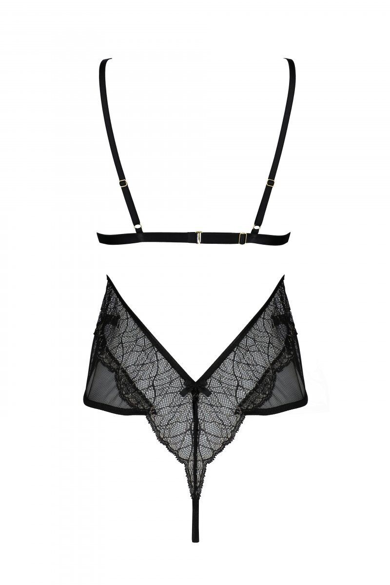 Боді Passion AMBERLY BODY чорний, L/XL, відкрита спина, стрінги