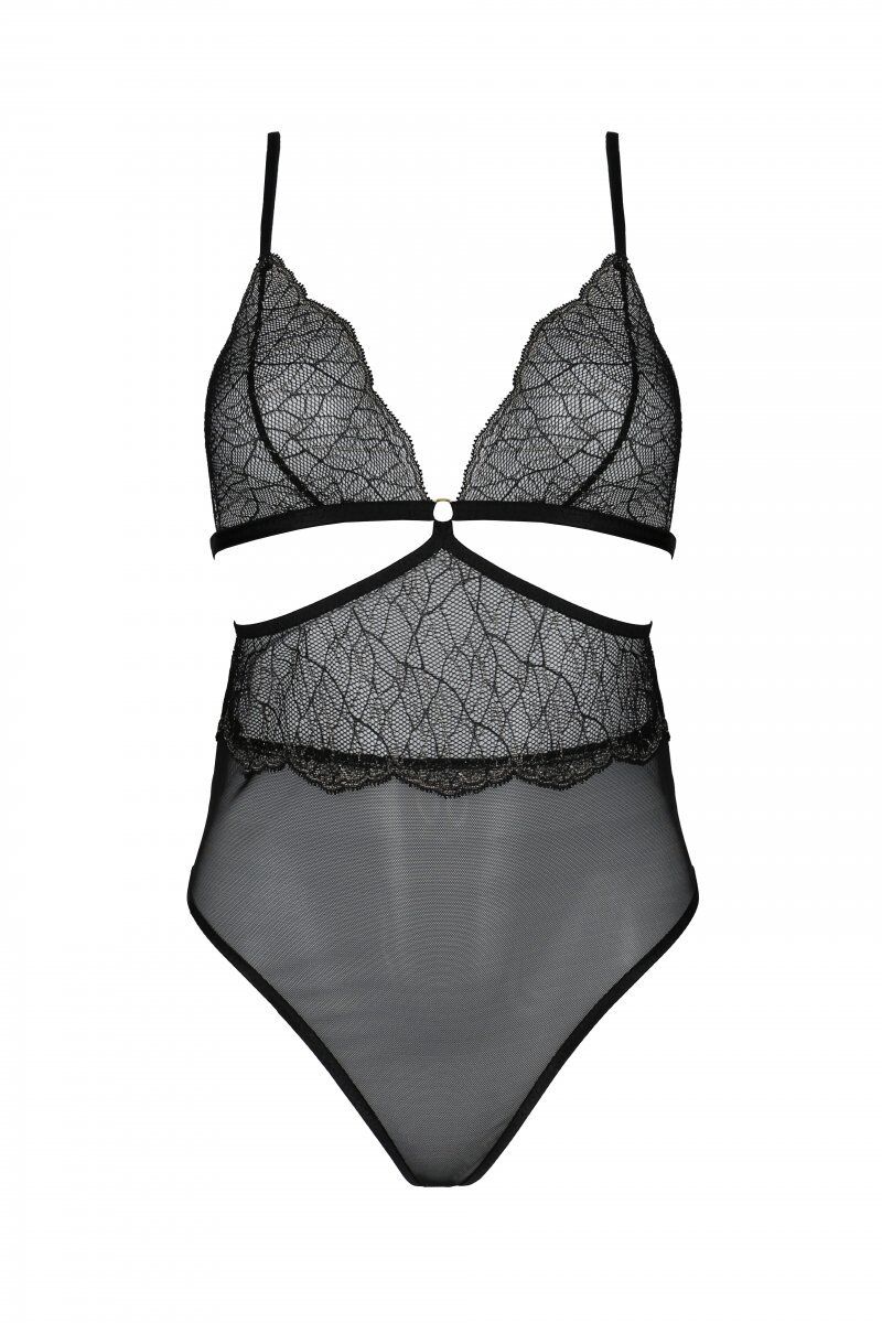 Боді Passion AMBERLY BODY чорний, L/XL, відкрита спина, стрінги