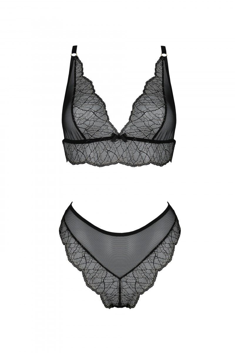Комплект інтимної білизни Passion AMBERLY SET, чорний, XXL/XXXL