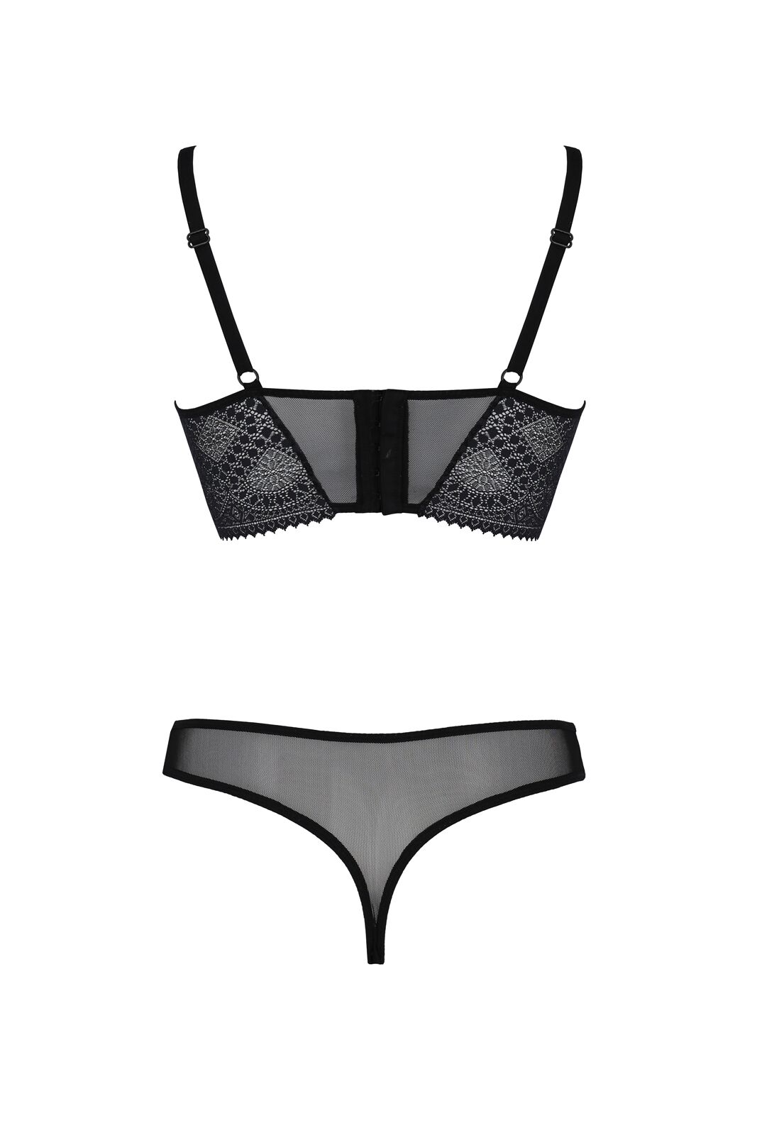 Комплект Passion DROSERA SET black, L/XL - елегантність сітки та мережива