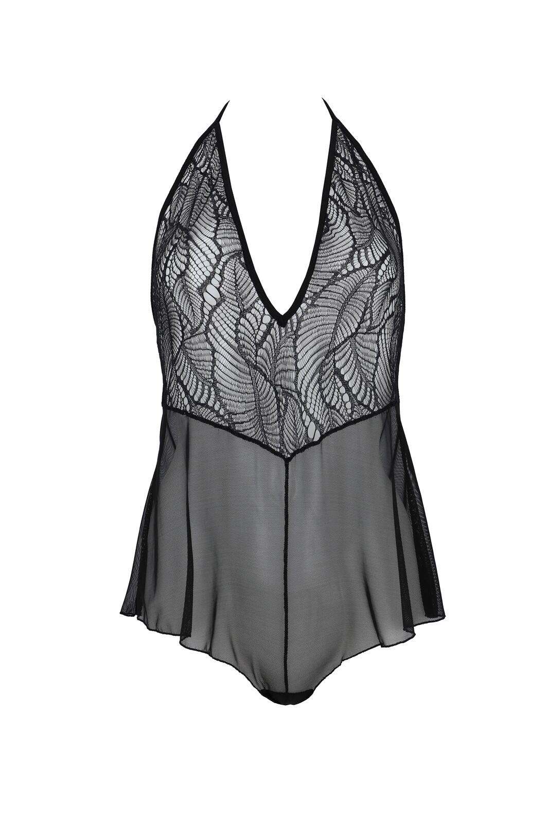 Боді Passion LEAFA BODY, XXL/XXXL, чорний, м'яка чашка, шортики