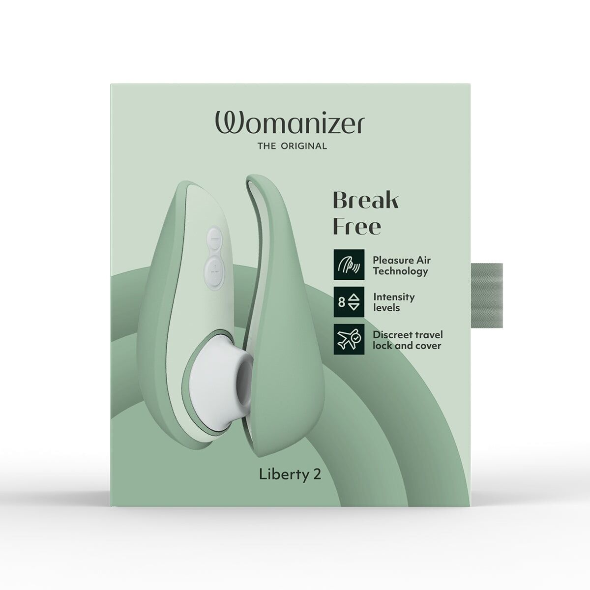 Вакуумний кліторальний стимулятор Womanizer Liberty 2 Sage, 8 режимів