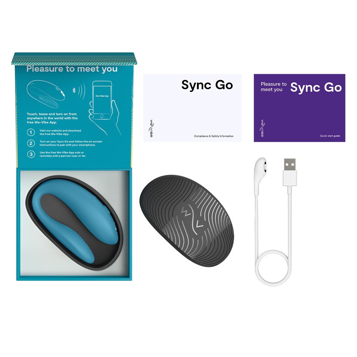 Смарт-вібратор We-Vibe Sync GO з тревел-кейсом, бірюзовий