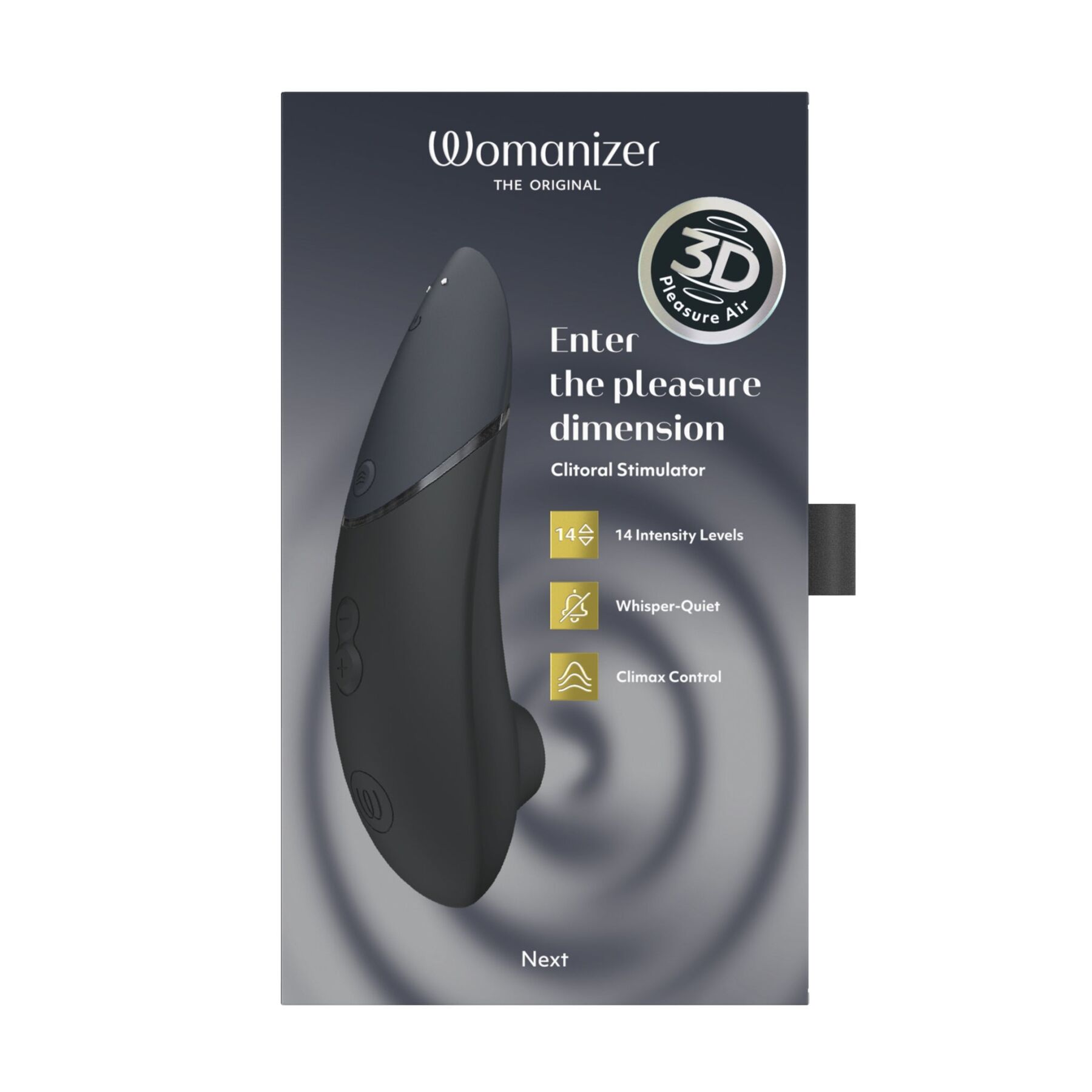 Вакуумний кліторальний стимулятор Womanizer Next Black, 14 рівнів