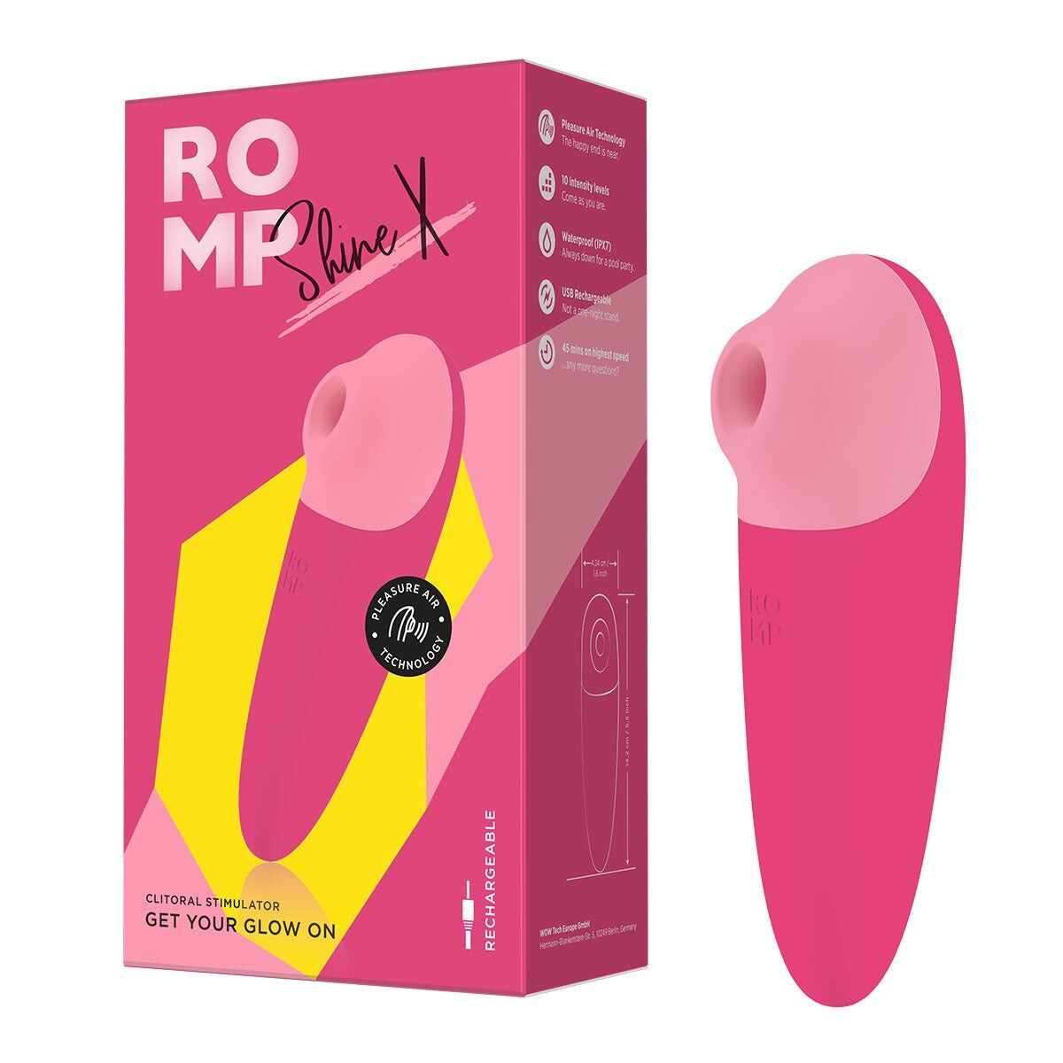 Вакуумний кліторальний стимулятор Romp Shine X, 10 рівнів