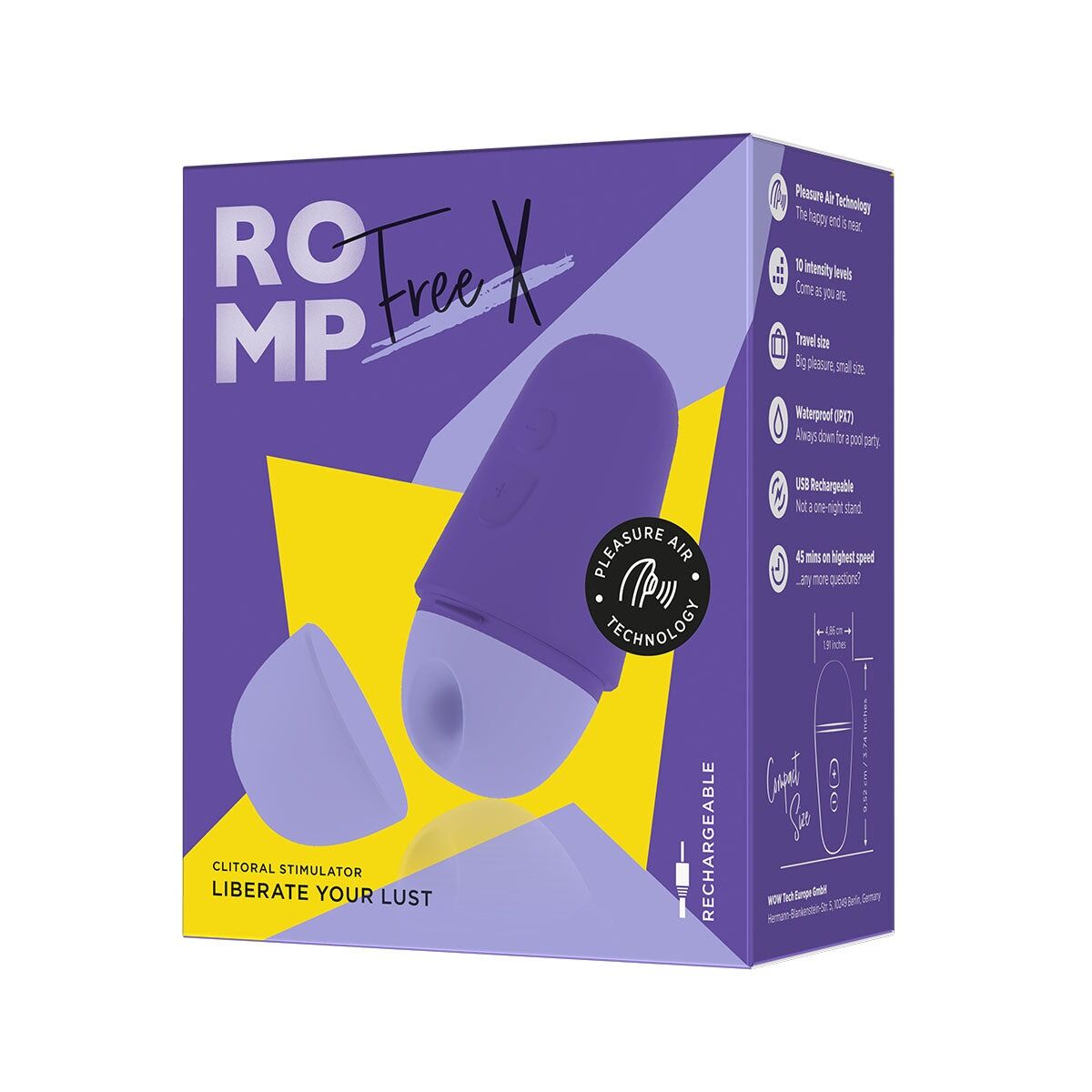 Компактний вакуумний стимулятор Romp Free X для подорожей