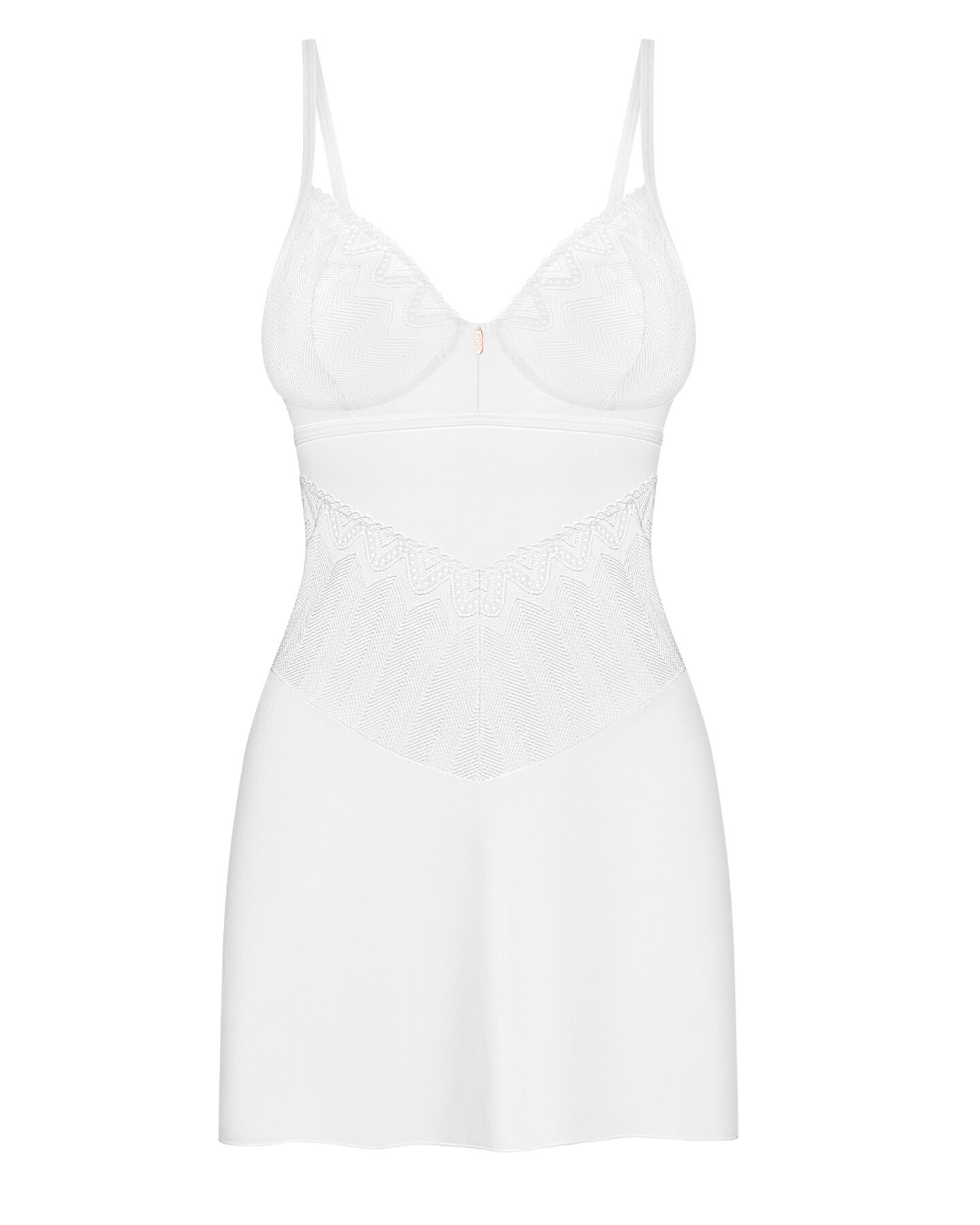 Пеньюар Obsessive Alissium chemise & thong, мереживний ліф, XS/S