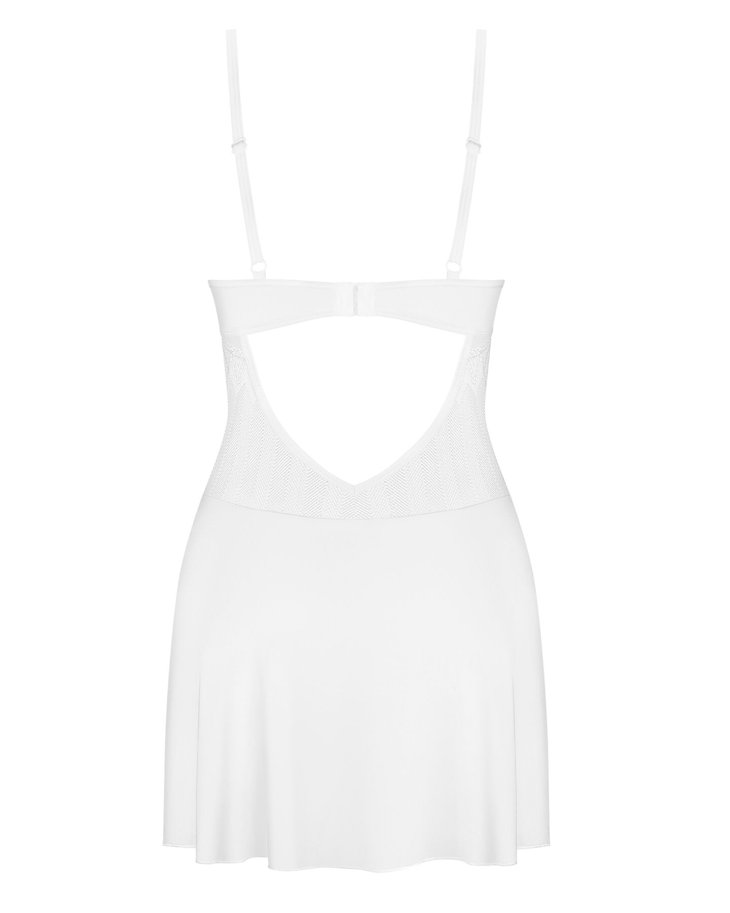 Пеньюар Obsessive Alissium chemise & thong, мереживний ліф, XS/S