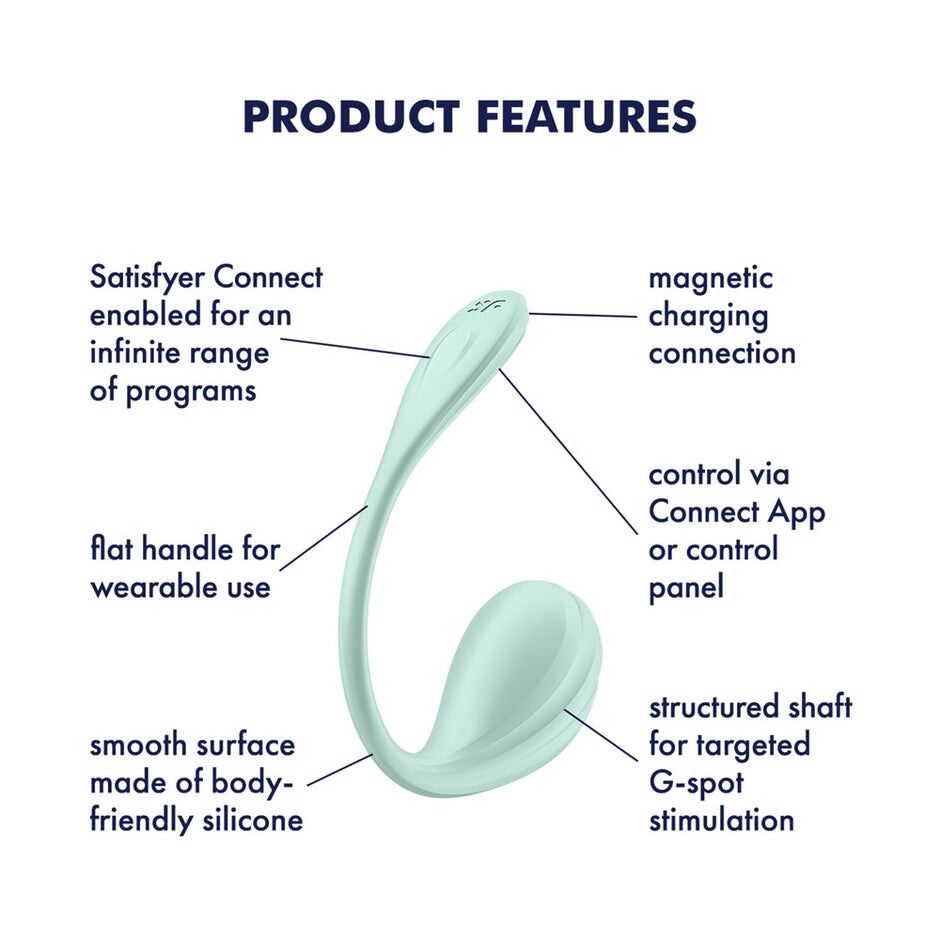 Satisfyer Smooth Petal Mint: Смарт-віброяйце з додатком