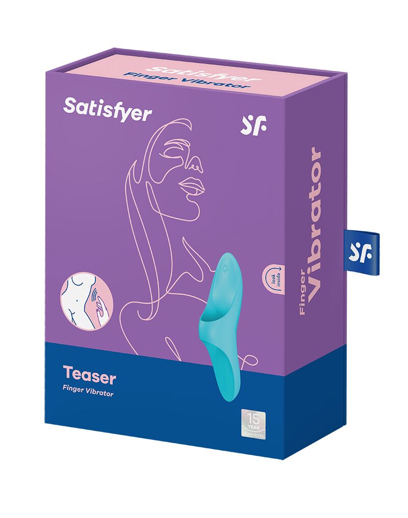 Вібратор на палець Satisfyer Teaser, світло-блакитний, багатофункціональний