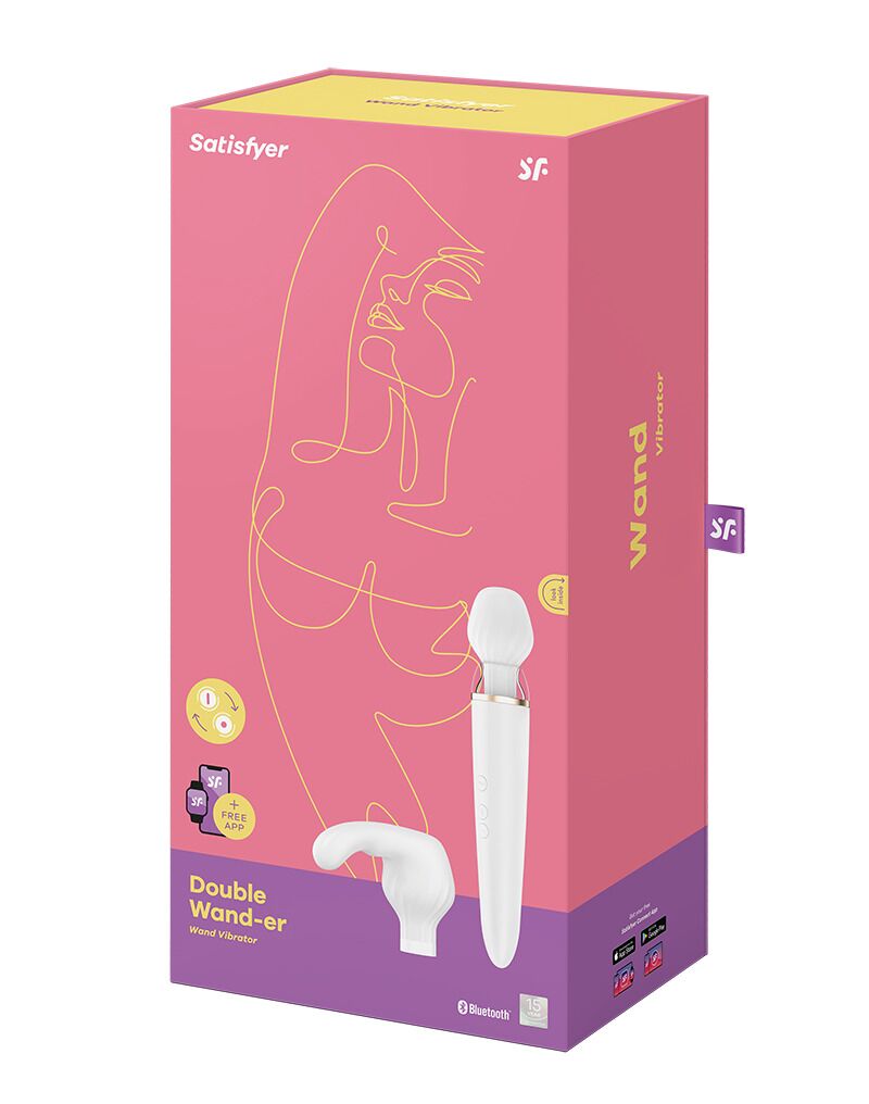 Смарт вібромасажер Satisfyer Double Wand-er з додатком