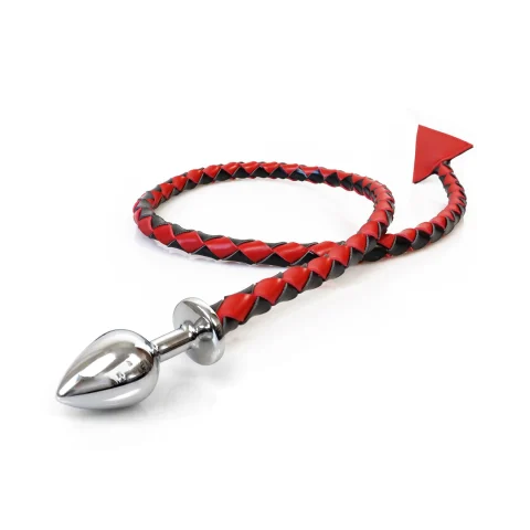 Металева пробка S з хвостом Art of Sex - Succubus, екошкіра