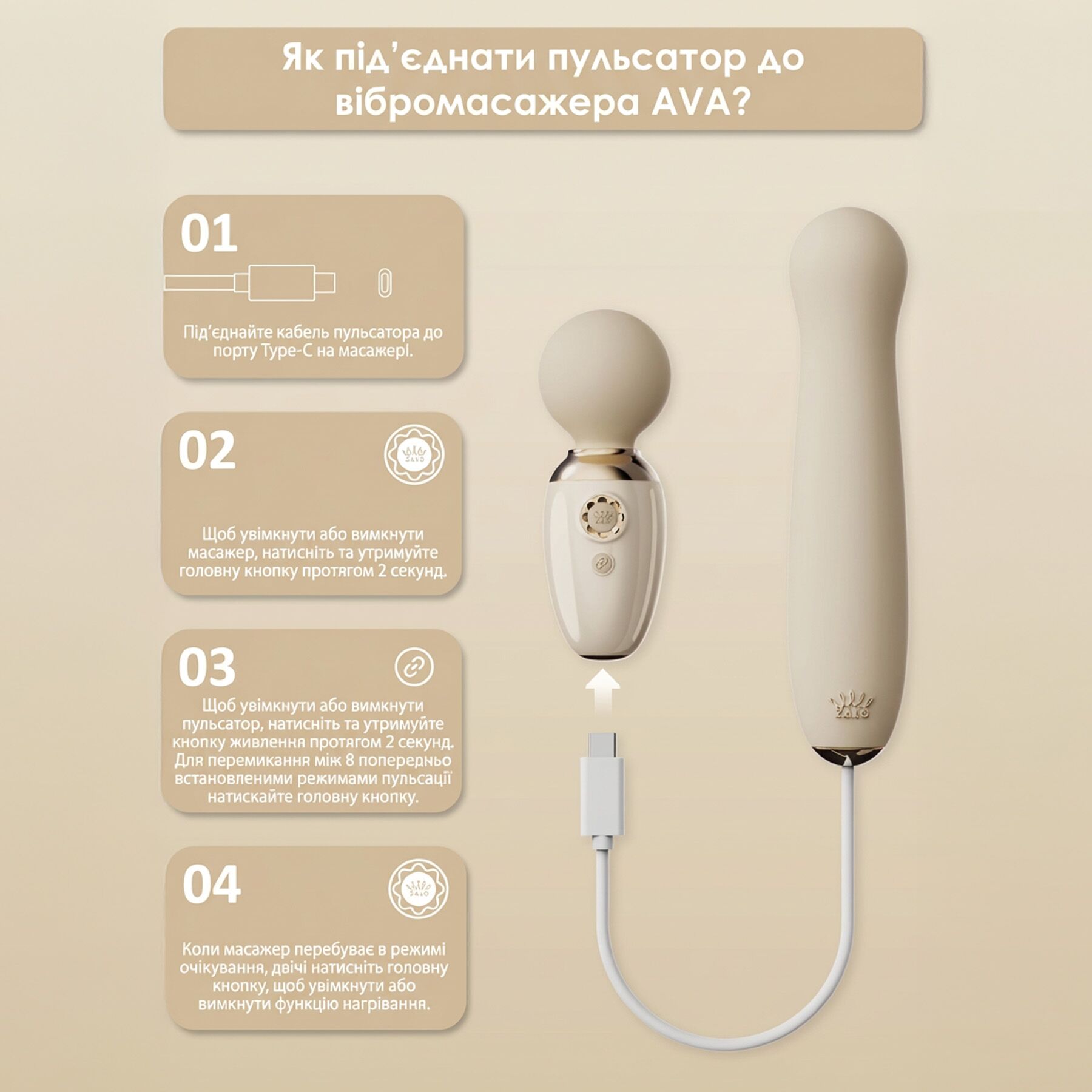 Пульсатор Zalo AVA Attachment Sakura Pink для вібромасажера