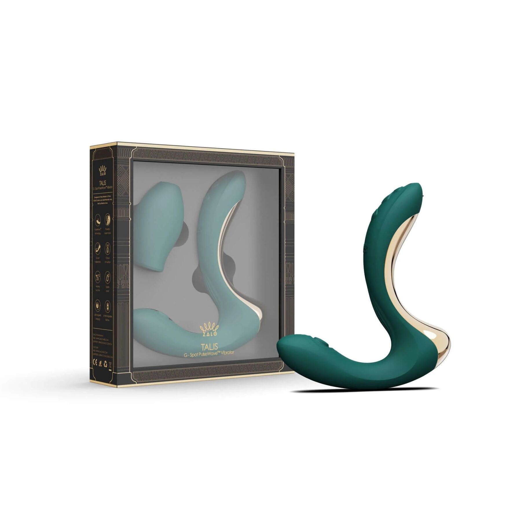 Вібратор-пульсатор з вакуумною насадкою Zalo – Talis G-Spot PulseWave Vibrator Turquoise Green - Зображення 7