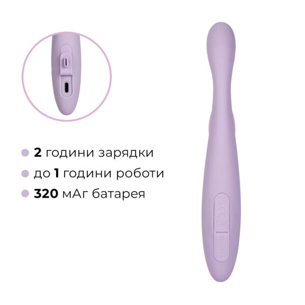 Тонкий кролик-вібратор Svakom Cici+ 2 Lilac, керування зі смартфона, підігрів до 38 °C - Зображення 8