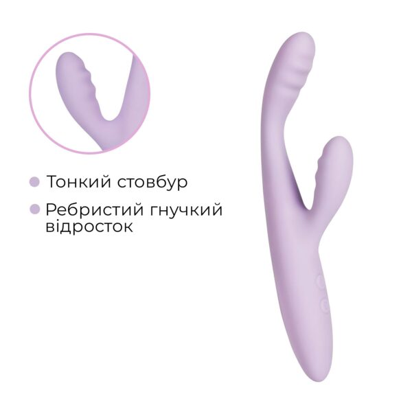 Тонкий кролик-вібратор Svakom Cici+ 2 Lilac, керування зі смартфона, підігрів до 38 °C - Зображення 6