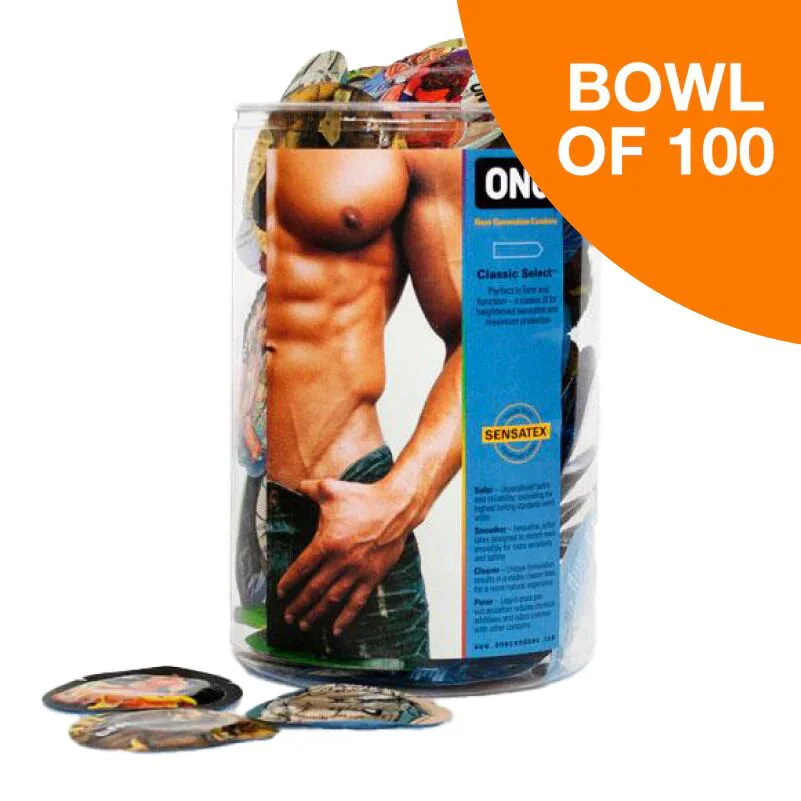 Набір презервативів ONE Classic Select MSM Collection, 100 шт, гладенькі, зі змазкою, паковання-тубус