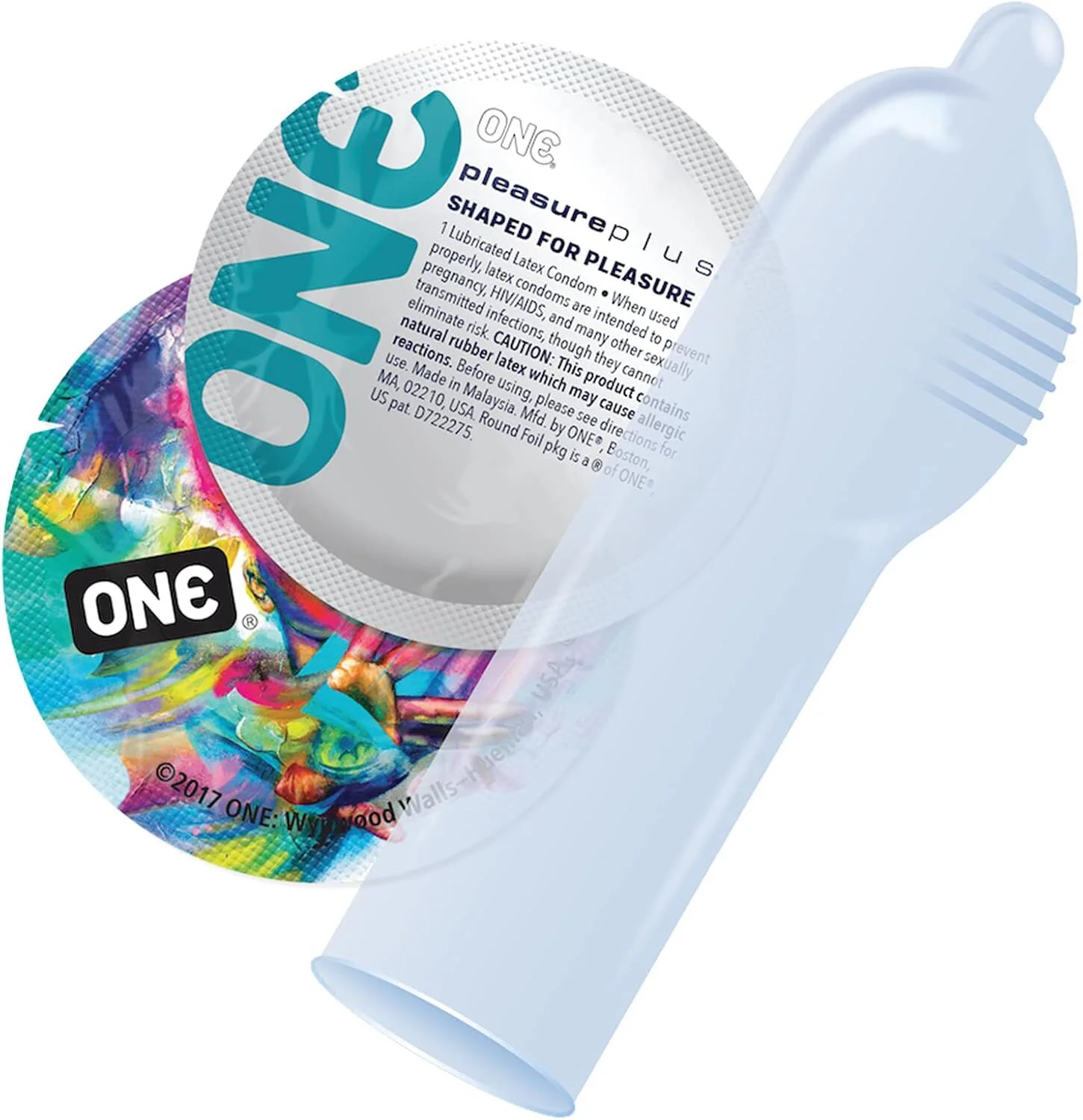 Презерватив ONE Pleasure Plus, 1 шт, з ребристою ділянкою на кінці, зі змазкою