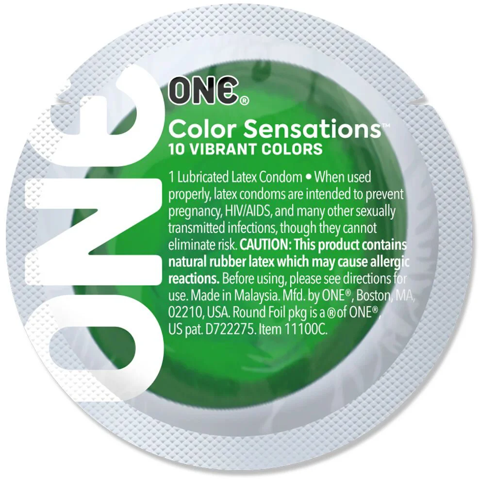 Презерватив ONE Color Sensations ONE with nature, 1 шт, зелений, гладенький, зі змазкою - Зображення 2