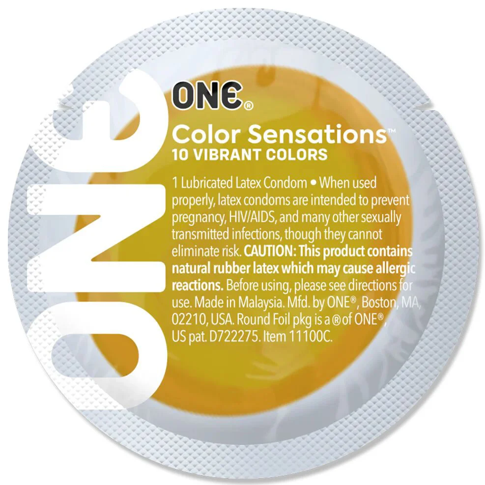 Презерватив ONE Color Sensations ONE will get you there, 1 шт, жовтий, гладенький, зі змазкою